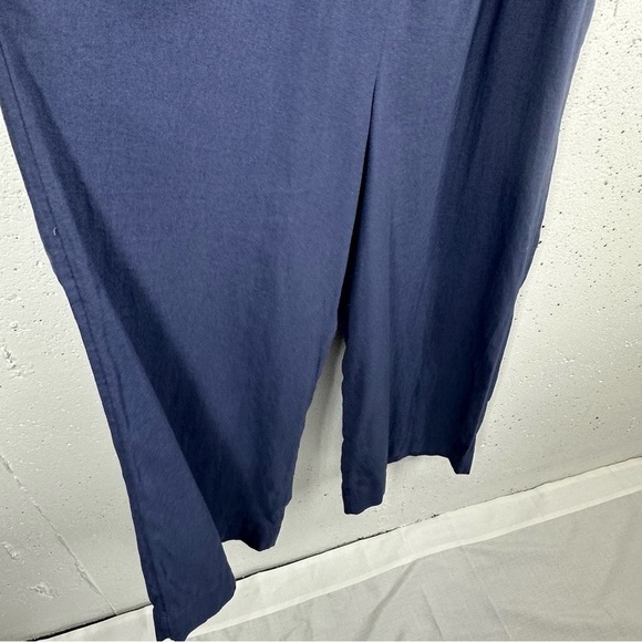 Susina size Small Blue Linen Blend Smocked Jumpsuit - Picture 7 of 15